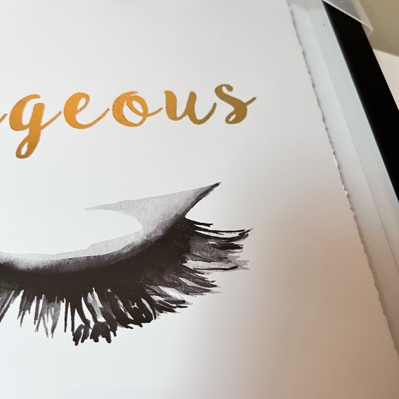 Marmont Hill Gold and Watercolor Art Print. ‘Hello Gorgeous’ - Picture 3 of 7